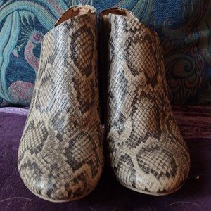 Fake Snake Skin Ankle Boots